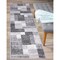 World Rug Gallery Modern Geometric Boxes Gray/Ivory Runner Rug 2'x7' 2072GRAY2X7 - alternate 1